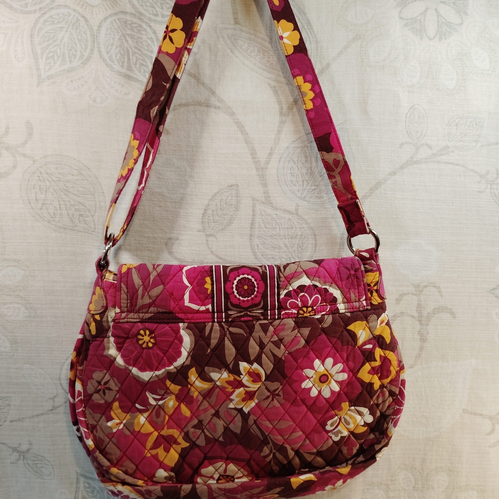 Vera Bradley Pink, Brown And Burgundy Floral Quilted Crossbody - Picture 2 of 5